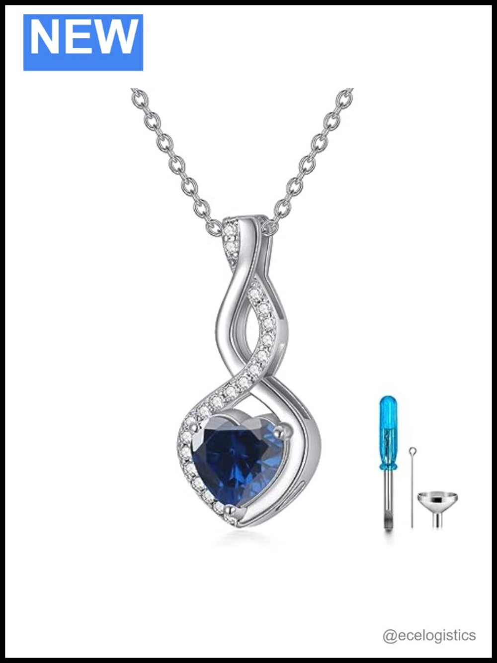 Sterling Silver Infinity Urn Necklace for Ashes Keepsake